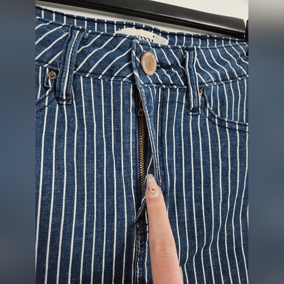 YMI Jeans Blue and White Striped Mini Skirt - Picture 3 of 6